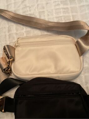 Black and Cream Crossbody Pouches- Minimalist Everyday Bag